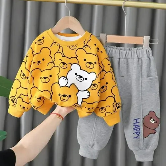 Bento Bears Print Sweatshirt With Trouser For Kids