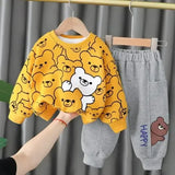 Bento Bears Print Sweatshirt With Trouser For Kids