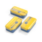 Yellow and Blue Stainless Steel Lunch Box – 100% Leak-Proof, Kids Friendly Clips, Food-Safe Spoon, Non-Toxic Recyclable Plastic