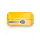 Yellow and Blue Stainless Steel Lunch Box – 100% Leak-Proof, Kids Friendly Clips, Food-Safe Spoon, Non-Toxic Recyclable Plastic