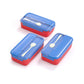 Blue and Red Stainless Steel Lunch Box – 100% Leak-Proof, Kids Friendly Clips, Food-Safe Spoon, Non-Toxic Recyclable Plastic