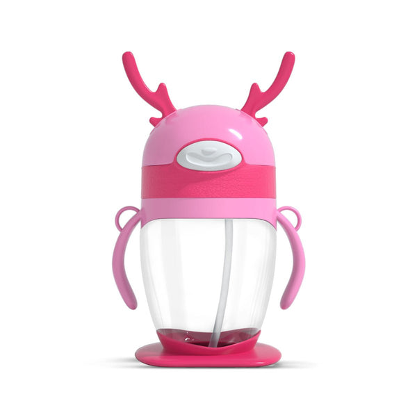 Light Pink & Dark Pink Kids Tumbler Bottle – Leak-Proof Straw Cup with Handles | BPA-Free Kids Water Bottle