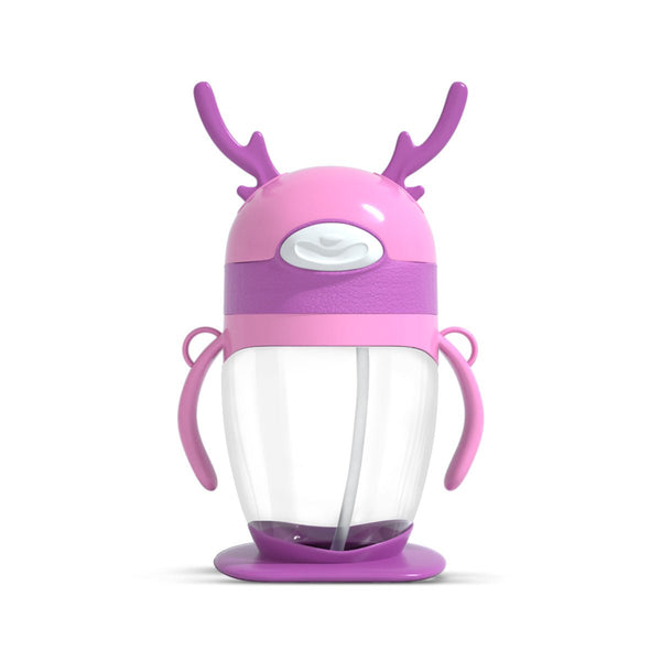 Purple & Pink Kids Tumbler Bottle – Leak-Proof Straw Cup with Handles | BPA-Free Kids Water Bottle