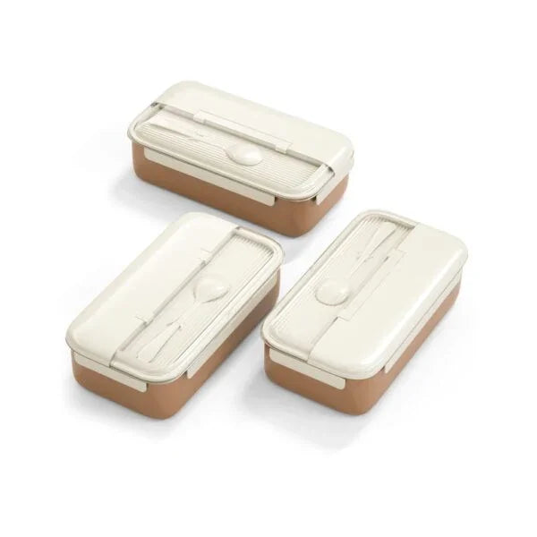 Stainless Steel Lunch Box for Kids  Leak-Proof, Durable, White & Brown